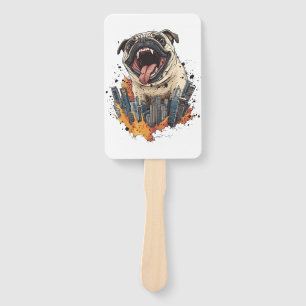 Pugzilla Attacks � Funny Monster Dog Hand Fan