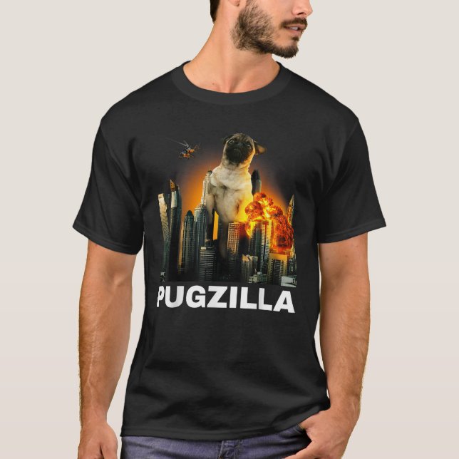 PUGZILLA Funny Pug Tshirt for Dog lovers to Hallow (Front)