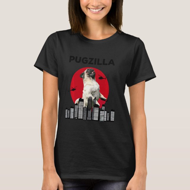 Pugzilla Pug Mom Pug Dad Pug  Pug  Animal T-Shirt (Front)
