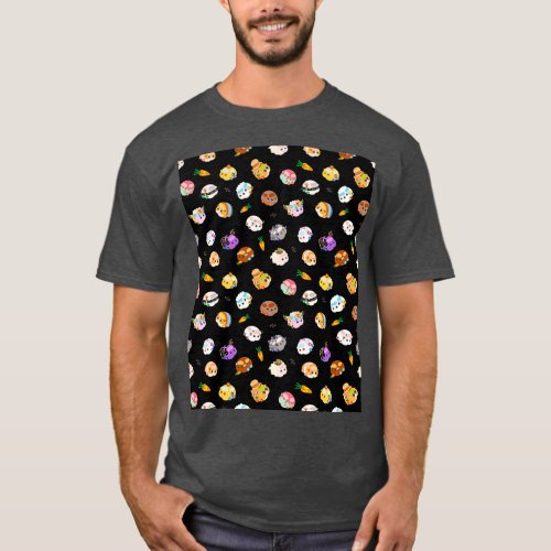 Pui Pui Molcar Assorted Characters Toss Design Bla T_Shirt