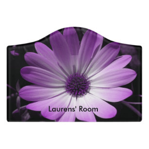 Puirple Daisy Flower Custom Room Sign