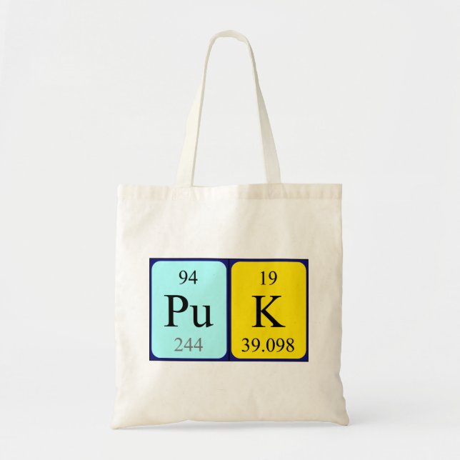 Puk periodic table name tote bag (Front)