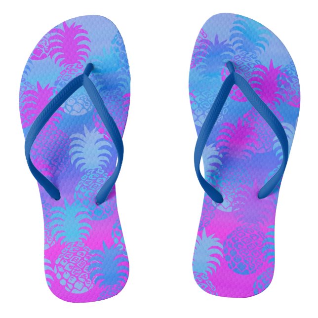 Pukana Hawaiian Pineapple Sunset Blend Flip Flops (Footbed)