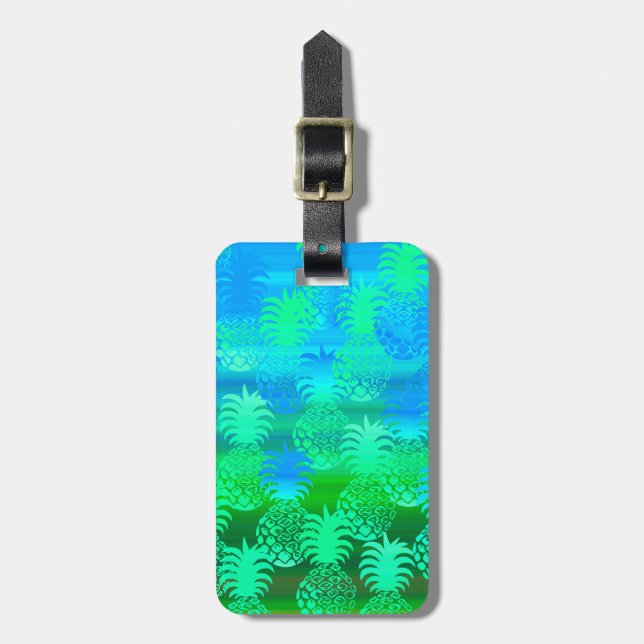 Pukana Hawaiian Pineapple Sunset Blend Luggage Tag (Front Vertical)