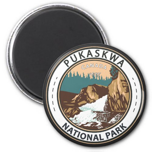 Pukaskwa National Park Canada Travel Vintage Badge Magnet