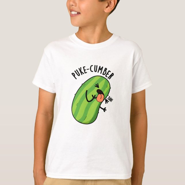 Puke-cumber Funny Cucumber Pun  T-Shirt (Front)
