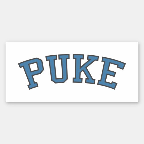 PUKE Faded Black  Blue on White Sticker