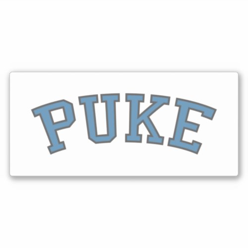 PUKE Faded Black  Blue on White Sticker