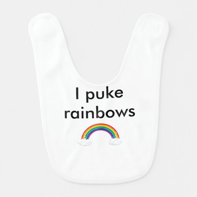 puke rainbows baby bib (Front)
