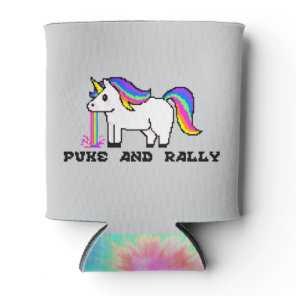 Puke & Rally Rainbow Unicorn Can Cooler | Pixel