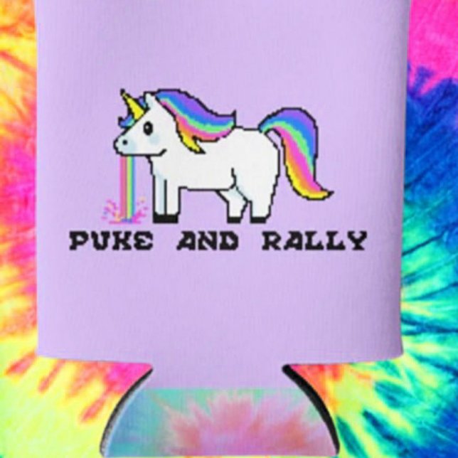Puke & Rally Rainbow Unicorn Can Cooler | Pixel (Creator Uploaded)