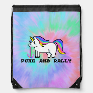 Puke & Rally Rainbow Unicorn Drawstring Backpack