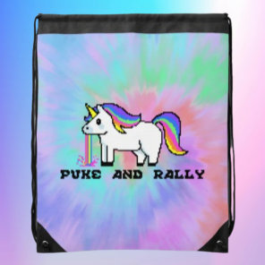 Puke & Rally Rainbow Unicorn Drawstring Backpack