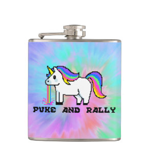 Puke & Rally Rainbow Unicorn Flask | Tie-Dye Party
