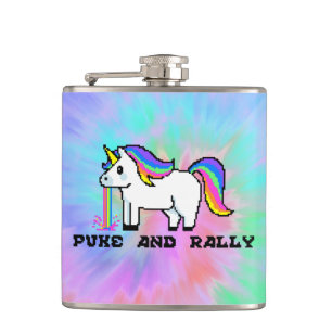Puke & Rally Rainbow Unicorn Flask Tie-Dye Party