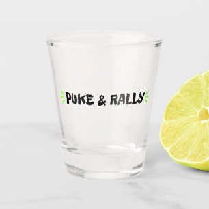 Puke & Rally Shot Glass   Party Champion Edition