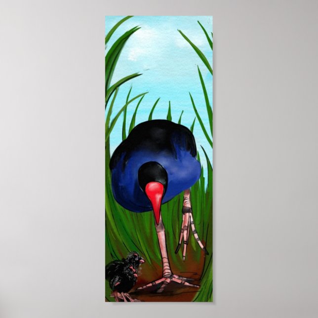 Pukeko and Chicks Poster (Front)