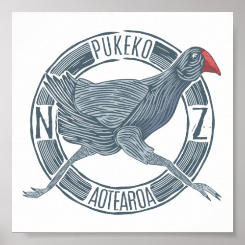 Pukeko Aotearoa New Zealand Poster