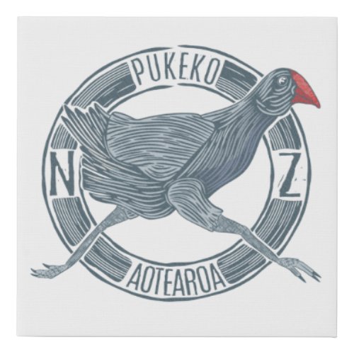Pukeko New Zealand bird Faux Canvas Print