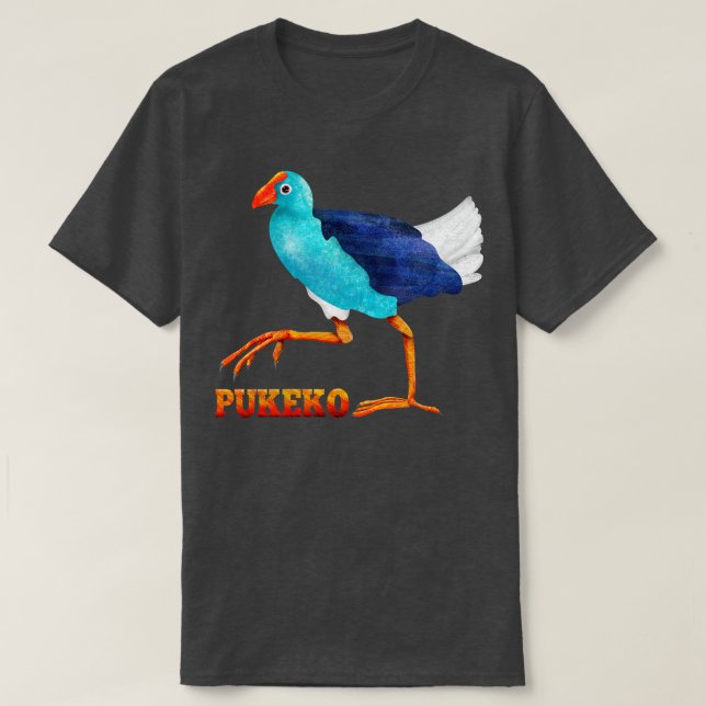 Pukeko New Zealand Bird T-Shirt (Design Front)