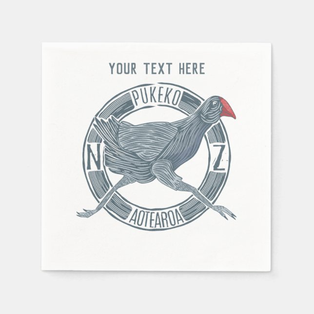 Pukeko NZ bird Napkins (Front)