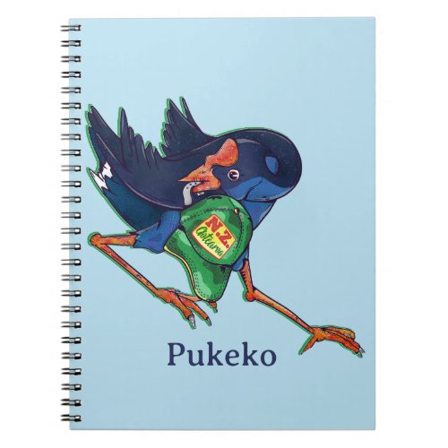 Pukeko stealing a hat notebook