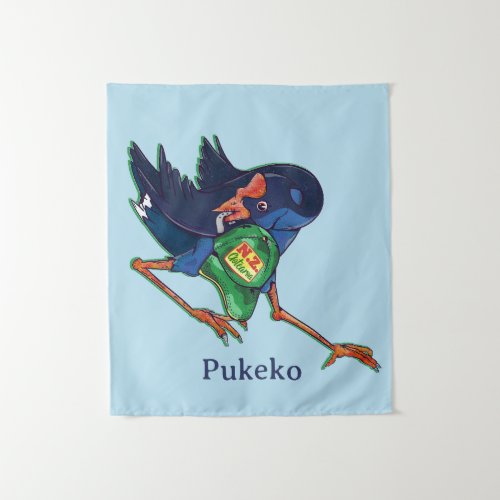 Pukeko stealing a hat tapestry