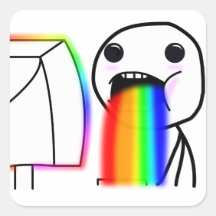 Puking rainbow sticker