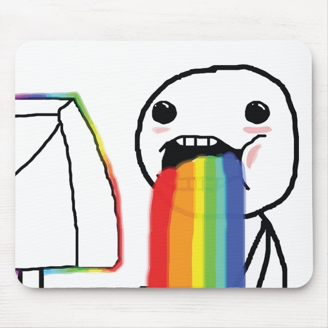 Puking Rainbows Mouse Pad (Front)