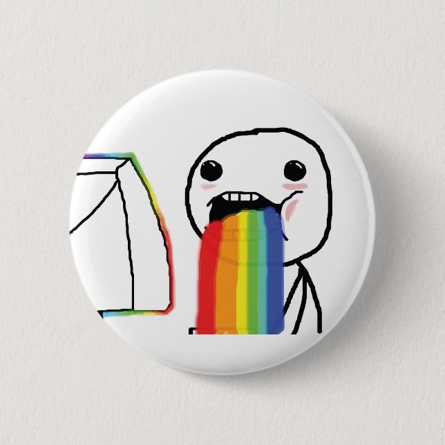 Puking Rainbows Pinback Button (Front)