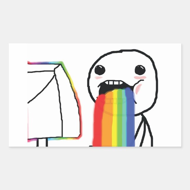 Puking Rainbows Rectangular Sticker (Front)