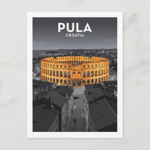 Pula Arena and historic center, Pula, Croatia Postcard