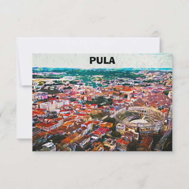 Pula Croatia City View Painting Card (Front)