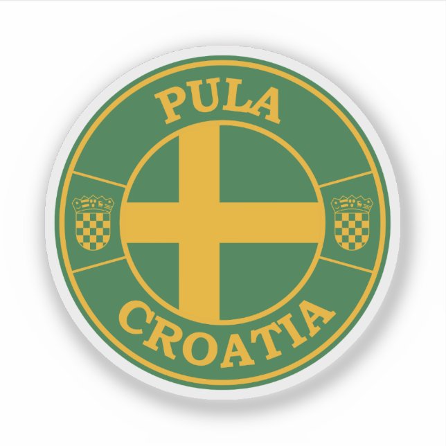 Pula Croatia Round Circle Emblem Sticker (Front)