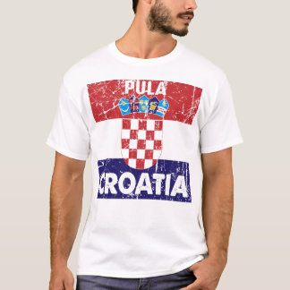 Pula Croatia Vintage Flaggen T-Shirt