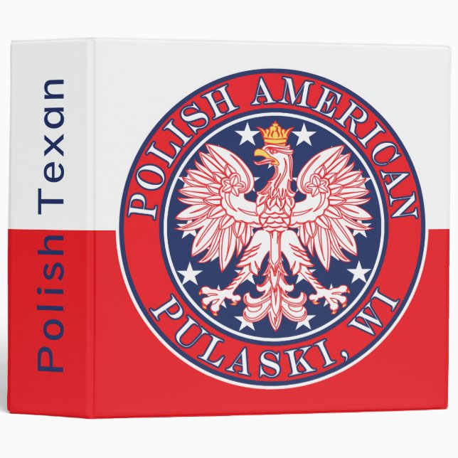 Pulaski Wisconsin Polish Eagle 3 Ring Binder (Front/Spine)
