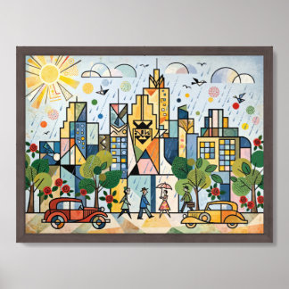 Pulchritudinous Summer In The Big City Framed Art