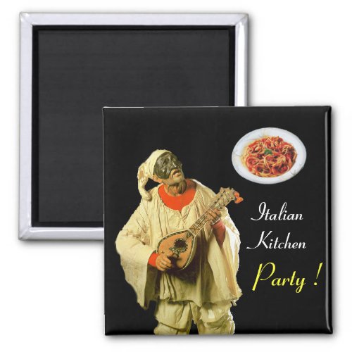 PULCINELLA  ITALIAN KITCHEN PARTY black Magnet