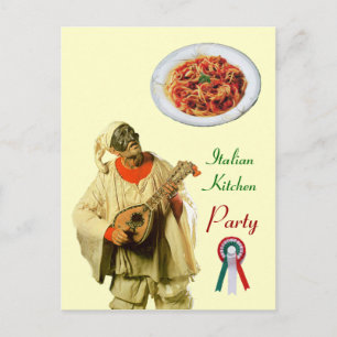 PULCINELLA ITALIAN KITCHEN PARTY Cream Recipe Postcard
