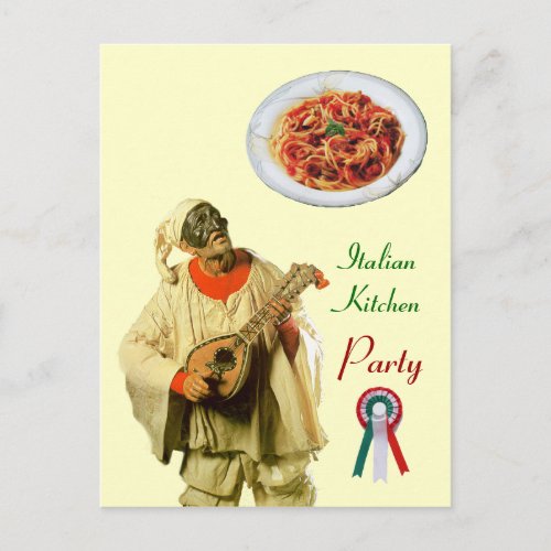 PULCINELLA  ITALIAN KITCHEN PARTY Cream Recipe Postcard