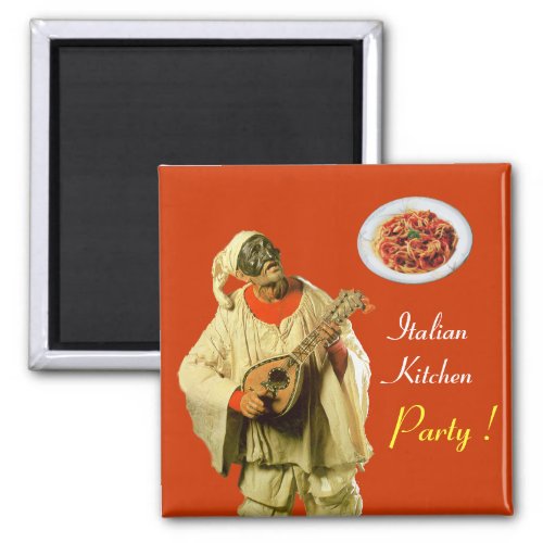 PULCINELLA  ITALIAN KITCHEN PARTY orange Magnet