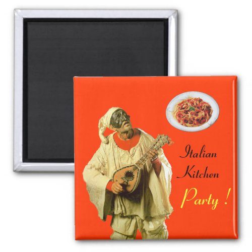 PULCINELLA  ITALIAN KITCHEN PARTY orange Magnet