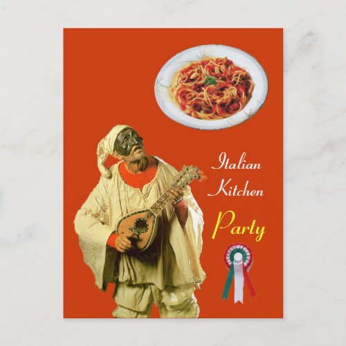 PULCINELLA  ITALIAN KITCHEN PARTY Orange Recipe Postcard