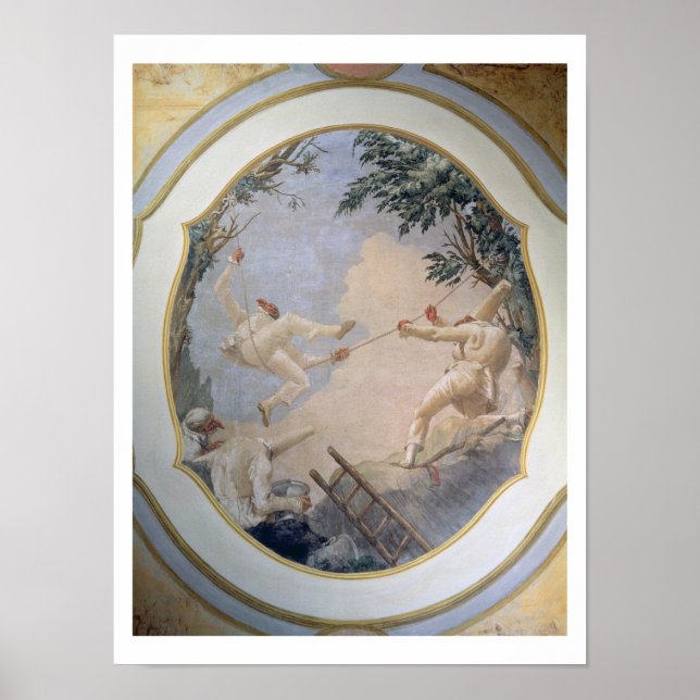 Pulcinella on a Swing, 1797 (fresco) Poster (Front)