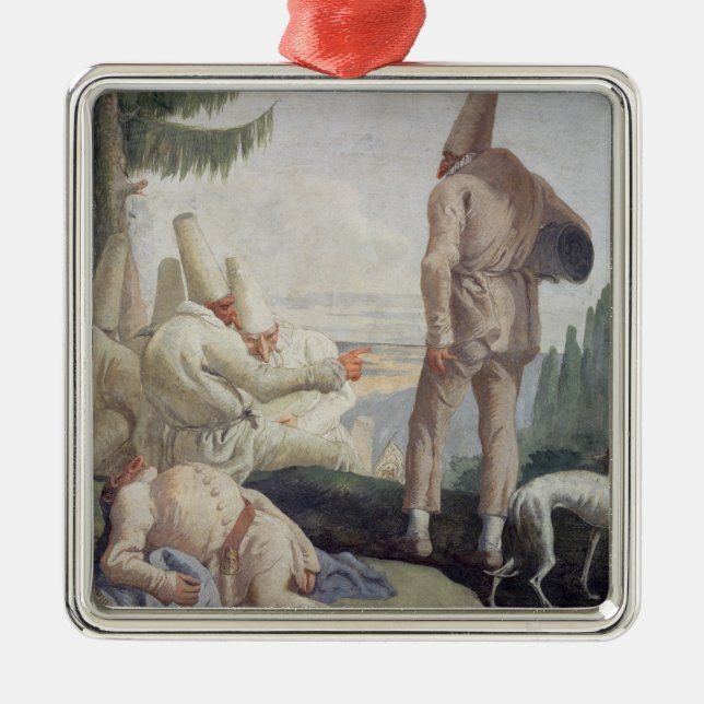 Pulcinella on Holiday Metal Ornament (Front)