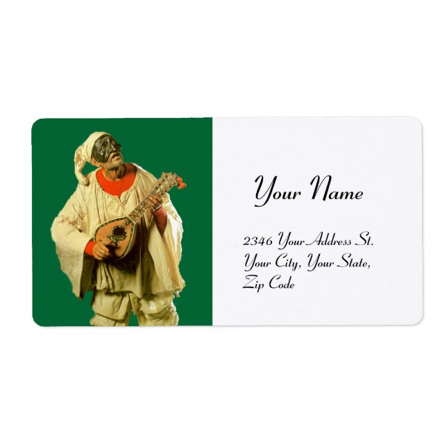PULCINELLA WITH MANDOLIN green white Label (Front)