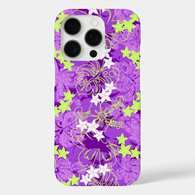 Pulelehua Butterfly Hibiscus Hawaiian Purple Case-Mate iPhone Case (Back)