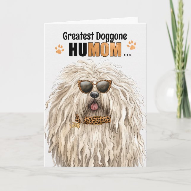 Puli Dog Best HuMOM Ever Mother's Day Holiday Card (Front)