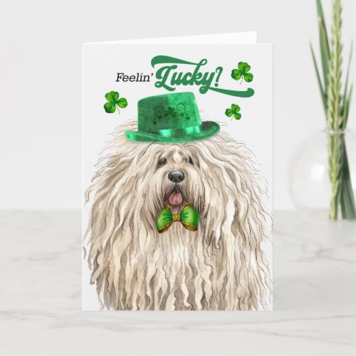 Puli Dog Lucky St Patricks Day Holiday Card