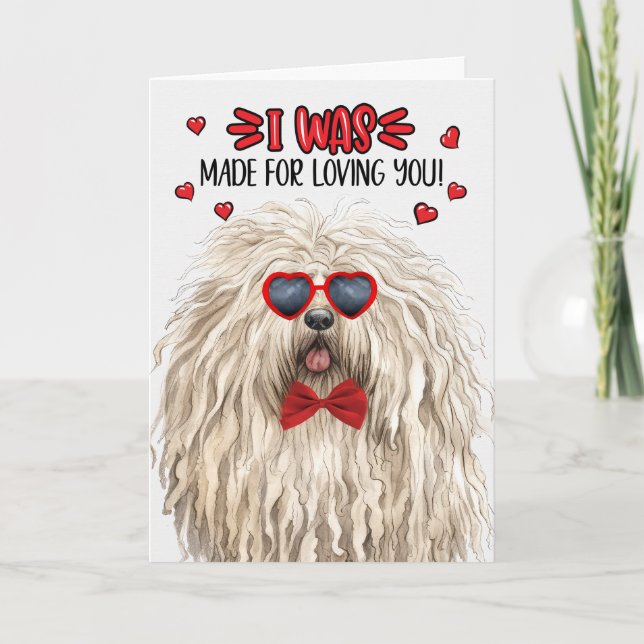 Puli Dog Made for Loving You Valentine Holiday Card (Front)